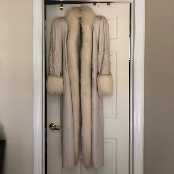 REAL Giovinezza Moda Leather and White Fox Jacket